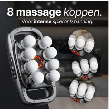 Pistolet de massage Professionnel sans fil à 8 têtes, tissu profond, relaxation musculaire