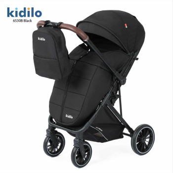 POUSSETTE VALISE KIDILO 6530B Avec cache pied - NOIR