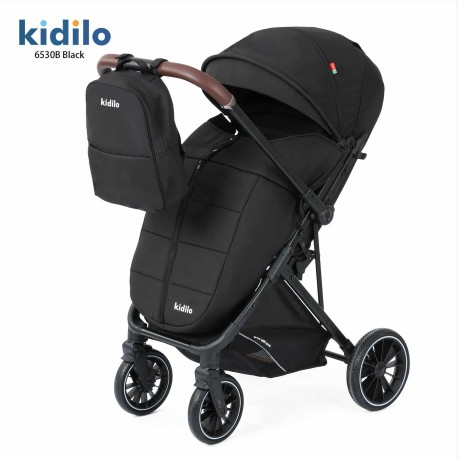 POUSSETTE VALISE KIDILO 6530B Avec cache pied - NOIR
