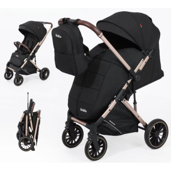 POUSSETTE VALISE KIDILO 6530PRO Avec cache pied - NOIR