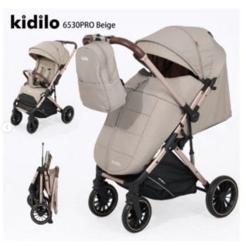POUSSETTE VALISE KIDILO 6530PRO Avec cache pied - BEIGE