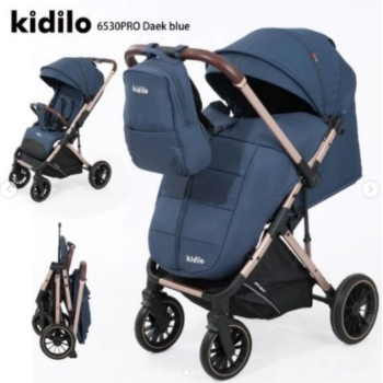 POUSSETTE VALISE KIDILO 6530PRO Avec cache pied - BLEU