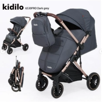 POUSSETTE VALISE KIDILO 6530PRO Avec cache pied - GRIS