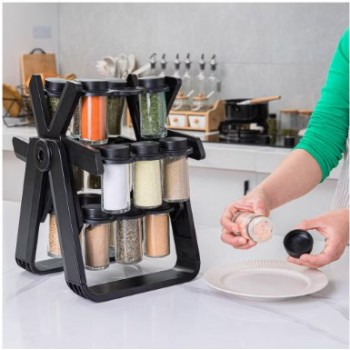Accessoires de cuisine 18 boîtes de fer rotatif à épices de roue
