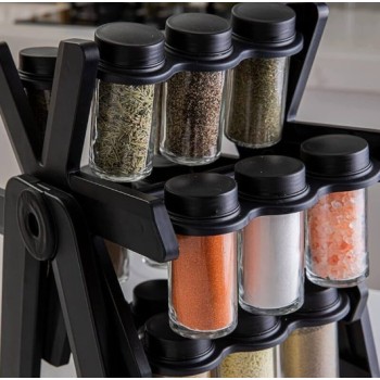 Accessoires de cuisine 18 boîtes de fer rotatif à épices de roue