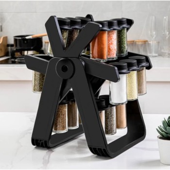 Accessoires de cuisine 18 boîtes de fer rotatif à épices de roue