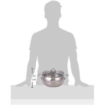 Batterie de cuisine Korkmaz Tombik 9 pièces en acier inoxydable, compatible induction, argentée, A1800