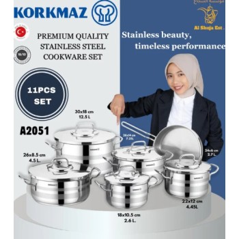 Ensemble de cuisine Korkmaz A2051 Astron 11 pièces XL