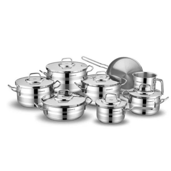 Batterie de cuisine en acier inoxydable 14 pièces Korkmaz Astron