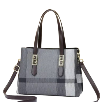 Sac a main - Simili cuir - Noir Beige - Jacaranda Tunisie