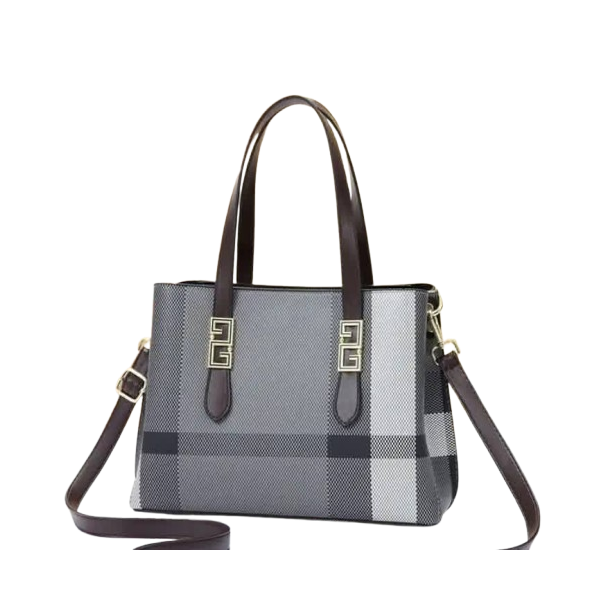 Sac a main - Simili cuir - Noir Beige - Jacaranda Tunisie