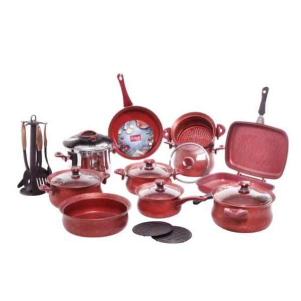 Batterie granite OMS 24 pièces - Rouge