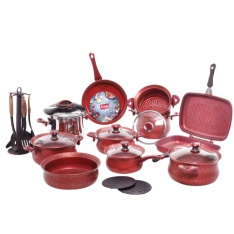 Batterie granite OMS 24 pièces - Rouge