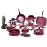 Batterie granite OMS 24 pièces - Rouge Bordeaux