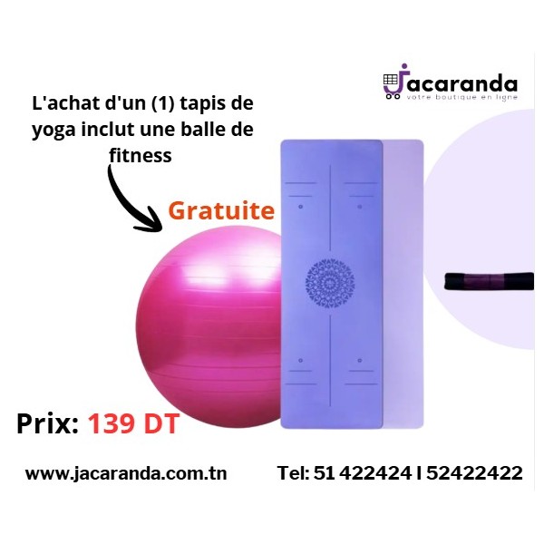 1 Tapis de yoga inclut une balle de fitness gratuite