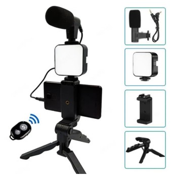 Kit de Production Vidéo Avec Trépied AY-49 Noir