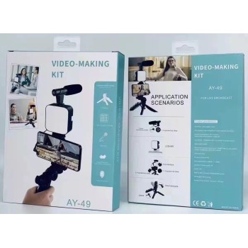 Kit de Production Vidéo Avec Trépied AY-49 Noir