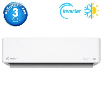 Climatiseur Indesit 9000 BTU Inverter Chaud Froid Blanc