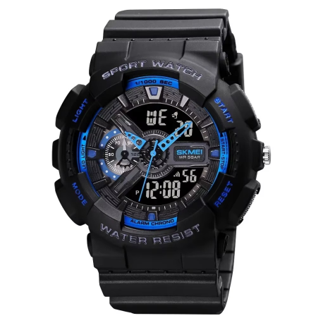 Montre numérique à la mode antichoc, étanche, chronographe LED, réveil, Cool Unisexes Skmei 1688