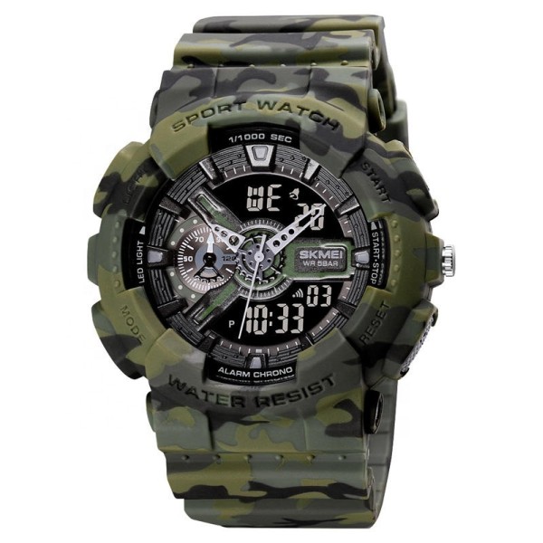 Montre numérique à la mode antichoc, étanche, chronographe LED, réveil, Cool Unisexes Skmei 1688