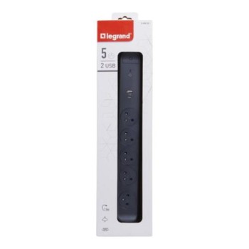Multiprises LEGRAND 5 Prises 2P+T 1.5M - Noir