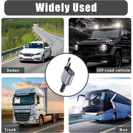 Chargeur de Voiture 4en1 Ultra Rapide 120W & Câbles Rétractables