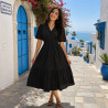 Robe midi fluide en broderie anglaise Noir