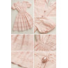Robe midi poudré en broderie anglaise