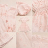 Robe midi poudré en broderie anglaise