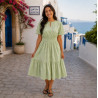 Robe midi fluide en broderie anglaise Noir