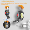 Briquet Electrique Lampe de poche,Porte-clés, Tournevice, 500 lumens, 7 modes d’éclairage