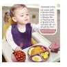Ensemble repas bébé 6 pièces en silicone avec assiette à ventouse, bol, gobelet à bec, bavoir, cuillère et fourchette sans BPA