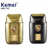 Rasoir électrique Cheveux Barbes , double rasage sec et humide,maille à lame flexible longue Endurance Kemei KM-T93