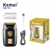Rasoir électrique Cheveux Barbes , double rasage sec et humide,maille à lame flexible longue Endurance Kemei KM-T93