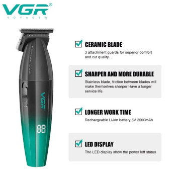 Tondeuse à cheveux professionnelle , 9 000 tr/min, lame en T, Salon de coiffure VGR 906
