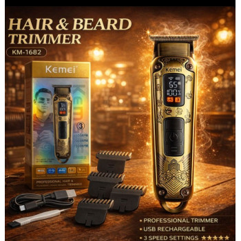 Tondeuse à cheveux professionnelle 0 mm Salon de coiffure Kemei KM-1682