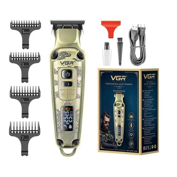 Tondeuse à cheveux professionnel avec boîtier en métal -LED Zéro Précision VGR V-901