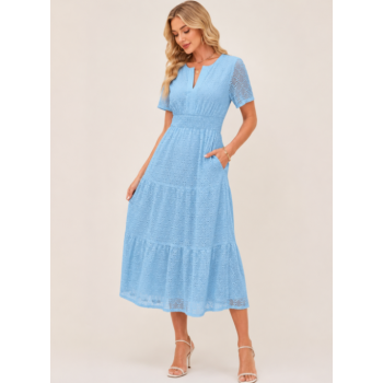 Robe longue en broderie anglaise