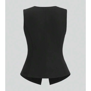 Ensemble Tailleur 2 Pièces Gilet sans Manches et Pantalon Large