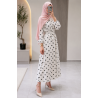 Robe Longue Polka à Pois pour Femme Voilée