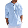 Chemise en Lin pour Homme à Col Mao