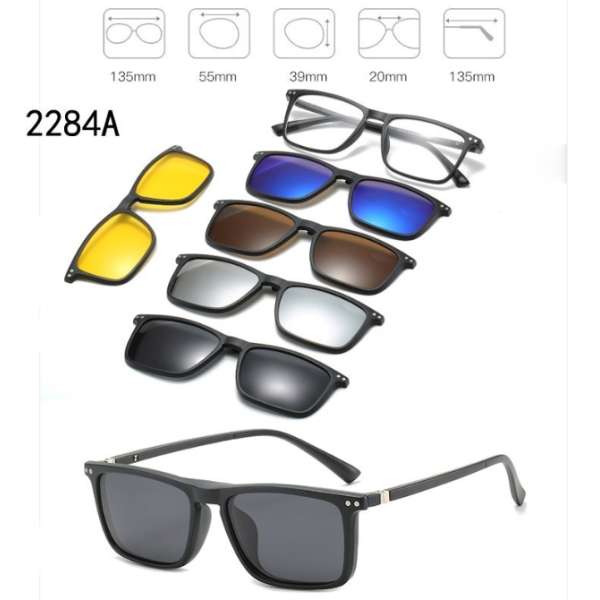 Lunettes 6 En 1 – Monture et 5 Appliques Polarisées Réf 2284A