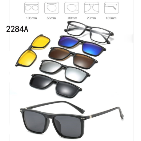 Lunettes 6 En 1 – Monture et 5 Appliques Polarisées Réf 2284A