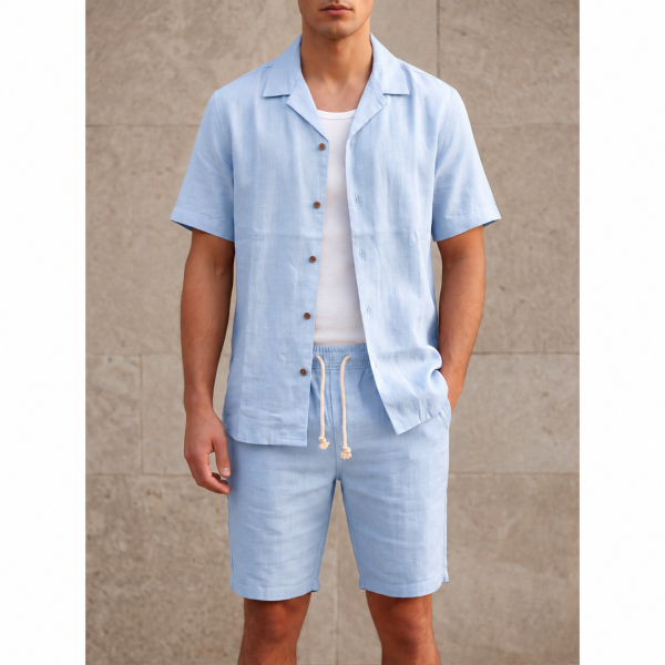 Chemise en Lin pour Homme à Manches Courtes - Life Style Butiken