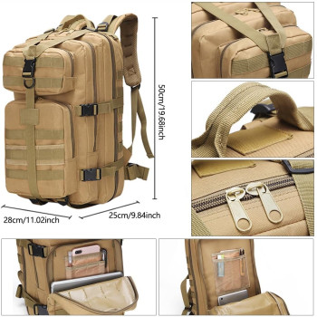 Sac à dos tactique militaire 3 jours, sac d'assaut, sac Molle de l'armée, sac à dos 35L
