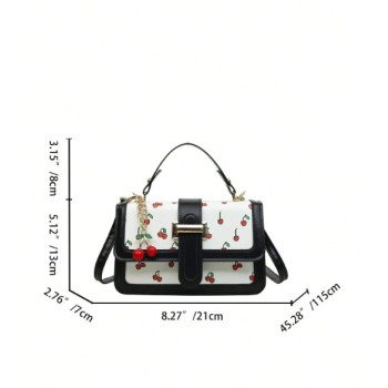 Sac bandoulière polyvalent à imprimé cerises