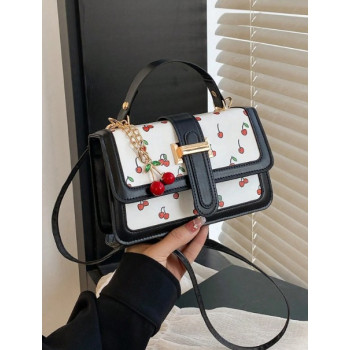 Sac bandoulière polyvalent à imprimé cerises
