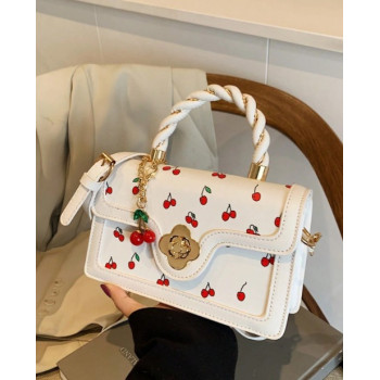 Sac bandoulière polyvalent à imprimé cerises