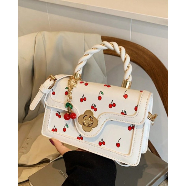 Sac bandoulière polyvalent à imprimé cerises