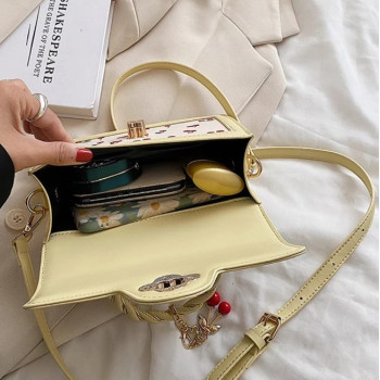 Sac bandoulière polyvalent à imprimé cerises